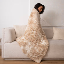 Load image into Gallery viewer, Luxxe Ribbed Faux Fur Throw
